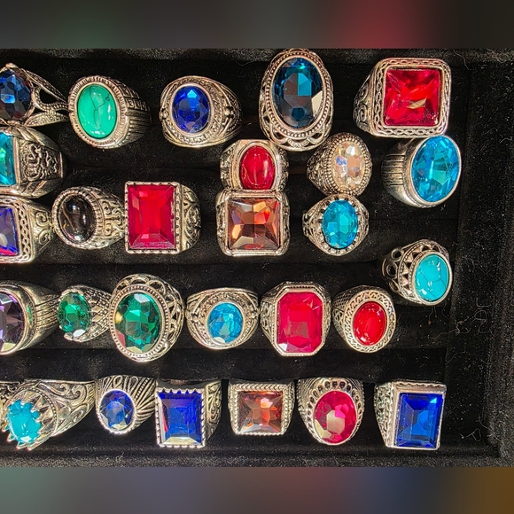 Lot of 30pcs cz stone / turquoise ring - Picture 4 of 4